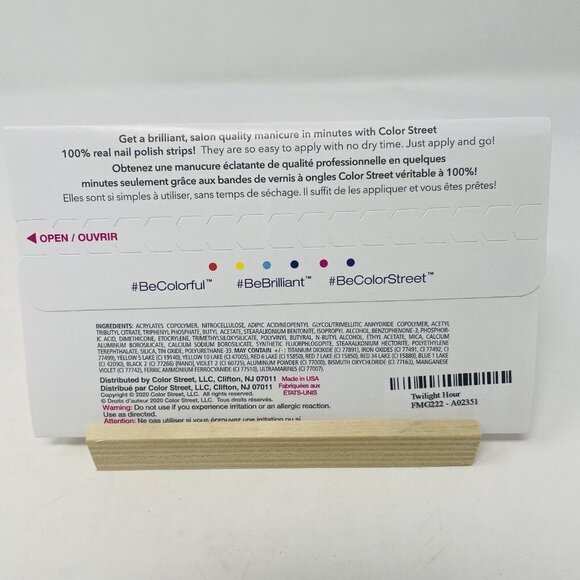 Color Street 100% Nail Polish Strips Twilight Hour Blue Purple Glitter 16 Pieces - Picture 3 of 5